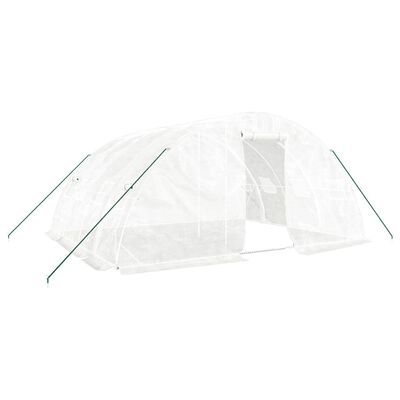 vidaXL Invernadero con estructura de acero blanco 20 m² 5x4x2,3 m