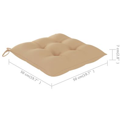 vidaXL Sillas de jardín con cojines 4 uds madera maciza de teca beige