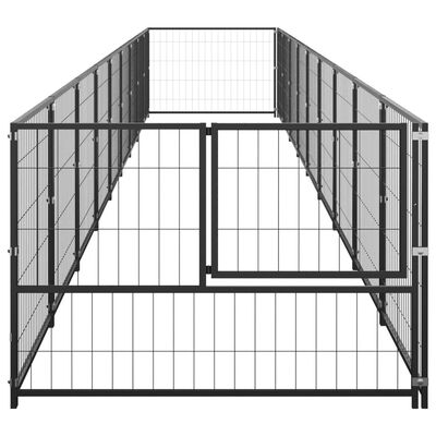 vidaXL Perrera acero 9 m² negra