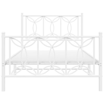 vidaXL Estructura cama sin colchón con estribo metal blanco 100x200 cm