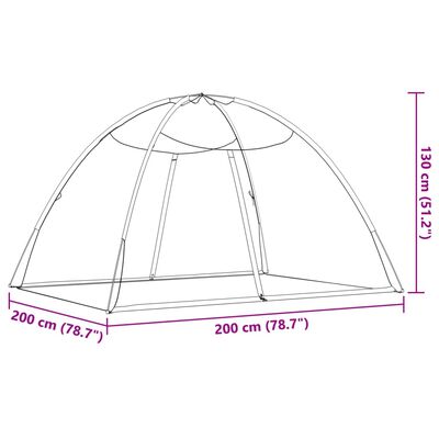 vidaXL Mosquitera con puertas Mongolia 220 malla negra 200x120x130 cm