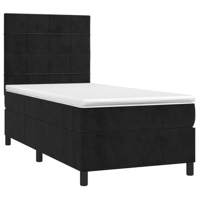 vidaXL Cama box spring con colchón cuero sintético negro 90x190 cm