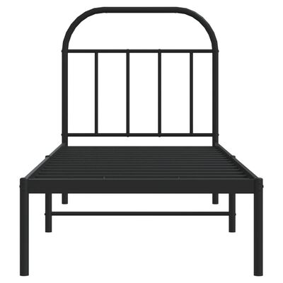 vidaXL Estructura cama sin colchón con cabecero metal negro 75x190 cm