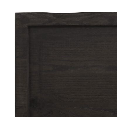 vidaXL Tablero mesa madera tratada borde vivo marrón 160x60x(2-6) cm