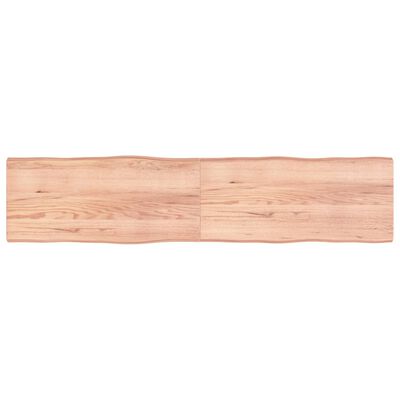 vidaXL Tablero mesa madera tratada borde natural marrón 220x50x(2-6)cm