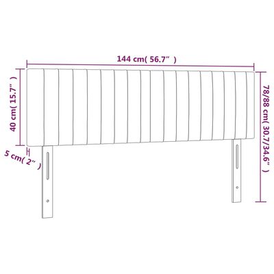 vidaXL Cabeceros 2 unidades tela gris claro 72x5x78/88 cm