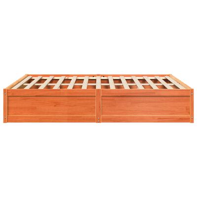 vidaXL Cama sin colchón madera maciza de pino marrón cera 180x200 cm