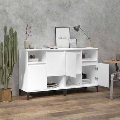 vidaXL Aparadores 2 uds madera contrachapada blanco 60x35x70 cm