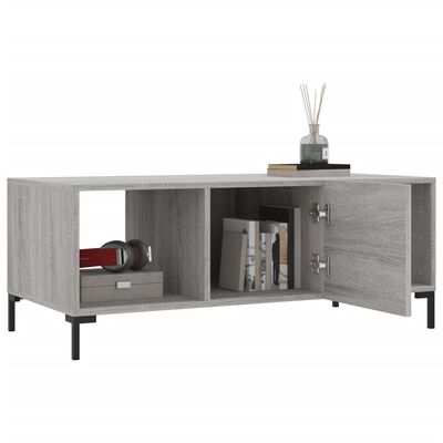 vidaXL Mesa de centro madera contrachapada gris Sonoma 102x50x40 cm