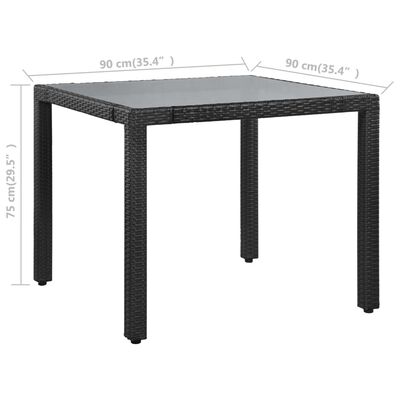 vidaXL Juego de comedor de jardín 5 piezas de ratán sintético negro