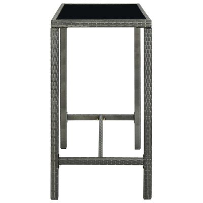 vidaXL Set muebles bar jardín 7 piezas y cojines ratán sintético gris