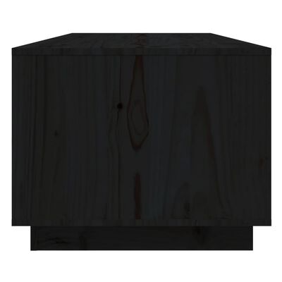 vidaXL Mesa de centro de madera maciza de pino negro 110x50x40 cm