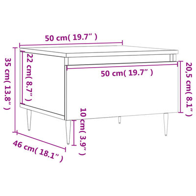 vidaXL Mesas de centro 2 uds madera de ingeniería blanco 50x46x35 cm