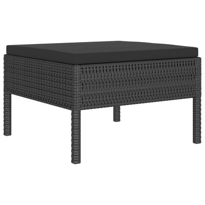 vidaXL Set de muebles de jardín 6 pzas y cojines ratán sintético negro