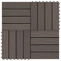 vidaXL Baldosas porche relieve profundo WPC 1 m² marrón oscuro 11 uds