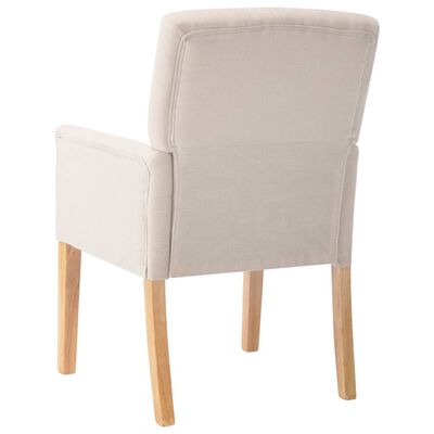 vidaXL Silla de comedor con reposabrazos de tela beige