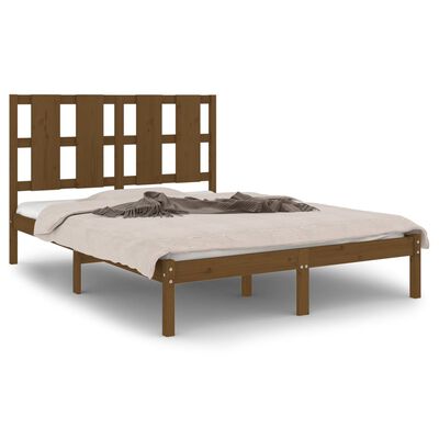 vidaXL Estructura de cama madera maciza de pino marrón miel 120x200 cm