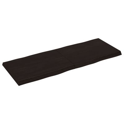 vidaXL Tablero mesa madera tratada borde vivo marrón 160x60x(2-6) cm