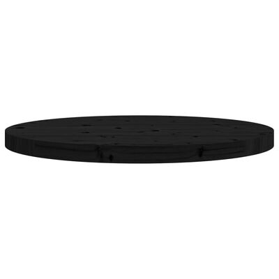 vidaXL Tablero de mesa redondo madera maciza de pino negro Ø60x3 cm