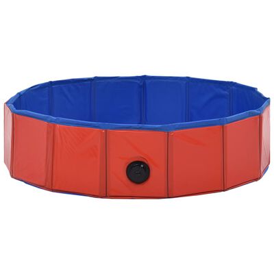 vidaXL Piscina para perros plegable PVC rojo 80x20 cm