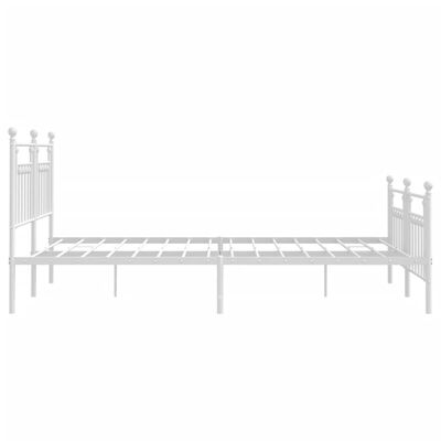 vidaXL Estructura cama sin colchón con estribo metal blanco 180x200 cm