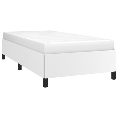 vidaXL Estructura de cama sin colchón cuero sintético blanco 90x190 cm