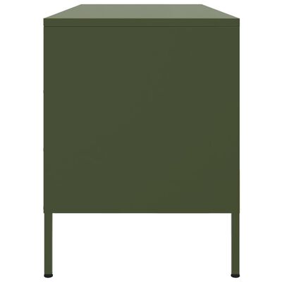 vidaXL Mueble de TV de acero verde oliva 100,5x39x50,5 cm