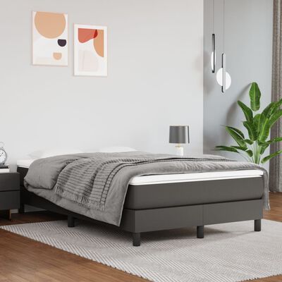 vidaXL Estructura de cama de cuero sintético gris 120x200 cm