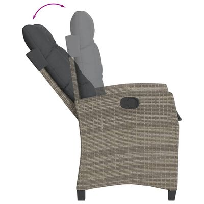 vidaXL Set comedor de jardín 5 piezas con cojines ratán sintético gris