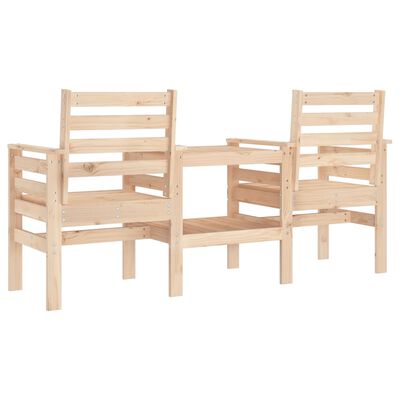 vidaXL Banco de jardín con mesa 2 plazas madera maciza de pino
