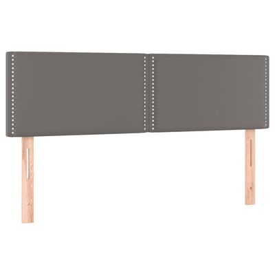 vidaXL Cabeceros 2 unidades cuero sintético gris 72x5x78/88 cm