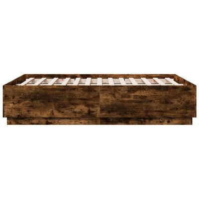 vidaXL Estructura de cama madera de ingeniería roble ahumado 140x190cm