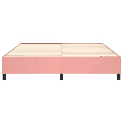 vidaXL Estructura de cama de terciopelo rosa 160x200 cm