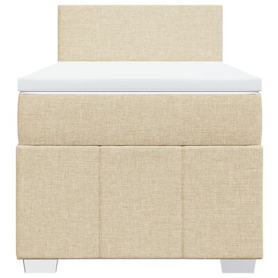 vidaXL Cama box spring con colchón tela color crema 80x200 cm