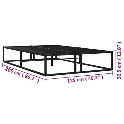 vidaXL Estructura de cama sin colchón metal negro 120x200 cm