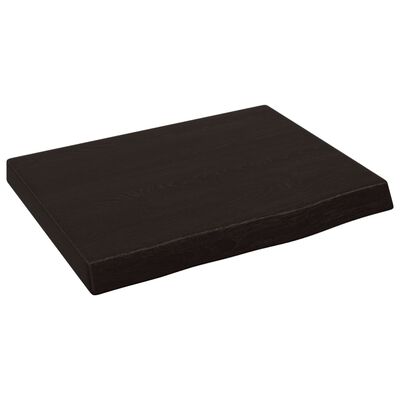 vidaXL Encimera baño madera maciza tratada marrón oscuro 40x30x(2-4)cm