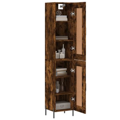 vidaXL Aparador de madera contrachapada roble ahumado 34,5x34x180 cm