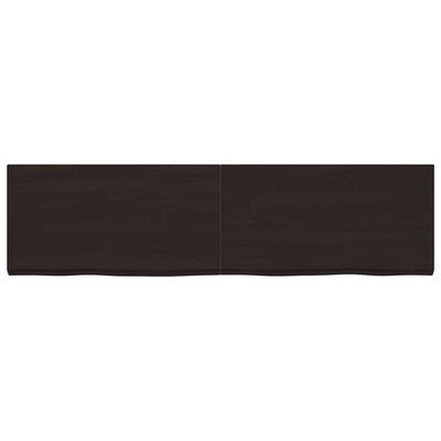 vidaXL Encimera de baño madera tratada marrón oscuro 220x60x(2-6) cm