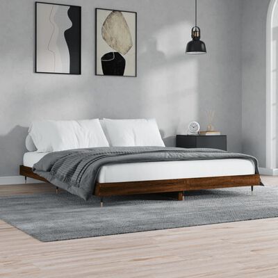 vidaXL Estructura de cama sin colchón madera marrón roble 140x200 cm