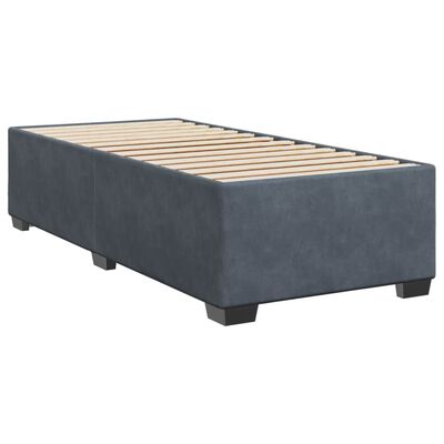 vidaXL Cama box spring con colchón terciopelo gris oscuro 90x190 cm