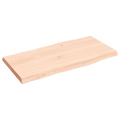 vidaXL Tablero de mesa madera maciza borde natural 80x40x(2-4) cm