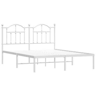 vidaXL Estructura cama sin colchón con cabecero metal blanco 150x200cm