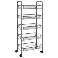 vidaXL Carrito de cocina 5 niveles hierro gris 46x26x105 cm