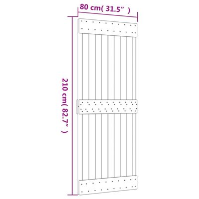 vidaXL Puerta corredera con herrajes madera maciza de pino 80x210 cm