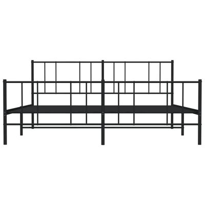 vidaXL Estructura cama sin colchón con estribo metal negro 180x200 cm