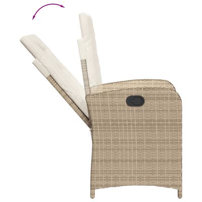 vidaXL Set comedor de jardín 3 pzas con cojines ratán sintético beige