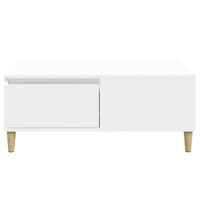 vidaXL Mesa de centro madera contrachapada blanco 90x50x36,5 cm