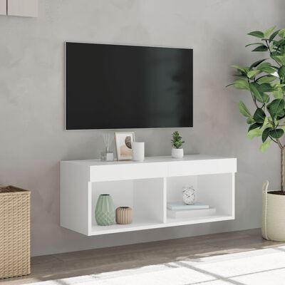 vidaXL Mueble para TV con luces LED blanco 80x30x30 cm