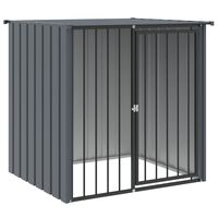 vidaXL Caseta perros con tejado acero galvanizado negro 110x103x109 cm