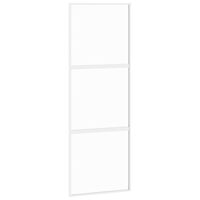 vidaXL Puerta corredera vidrio templado y aluminio blanca 76x205 cm